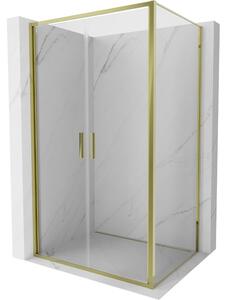 Mexen Exo, cabină de duș cu balamale 80 x 120 cm, sticlă transparentă, profil auriu, 814-080-120-50-00