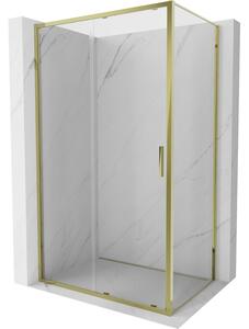Cabină de duș glisantă Mexen Exo 120 x 80 cm, sticlă transparentă, aurie, 8151-120-080-50-00
