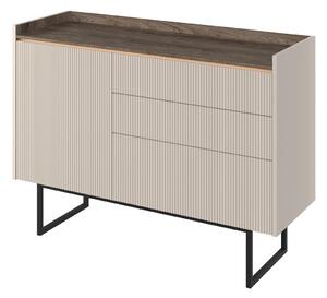 Comodă Elbtei 101Stejar închis, Beige, Cu sertare și uși, 86x118x40cm