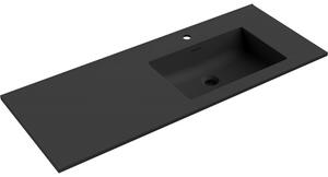 Mexen Otis, lavoar încorporat 121 x 46,5 cm, dreapta, negru mat, 25181271P