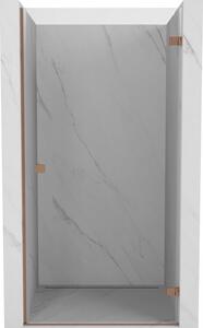 Mexen Lunar-B, Ușă de duș pivotantă dreapta 60 cm, sticlă transparentă de 8 mm, profil mat cupru, 832-060-000-65-00-P
