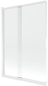 Mexen Fox, paravan de baie glisant cu 2 aripi 120 × 150 cm, sticlă transparentă de 5 mm, profil alb, 891-120-002-20-00