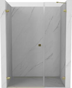 Mexen Lunar-B, ușă de duș pivotantă stânga 150 cm, sticlă transparentă, profil auriu, 832S-150-050-50-00-L