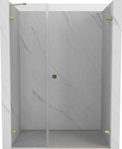 Mexen Lunar-B, ușă de duș pivotantă dreapta 150 cm, sticlă transparentă, profil auriu, 832S-150-050-50-00-P