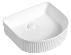 Mexen Grovo, lavoar de blat cu caneluri 40 × 35 cm, alb, 22304000