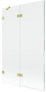 Mexen Lunar, paravan de cadă cu 2 aripi, stânga, 110 x 150 cm, sticlă transparentă, auriu mat, 897-110-100-55-00-L
