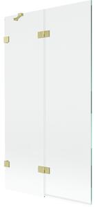 Mexen Lunar, paravan de cadă cu 2 aripi, stânga, 100 x 150 cm, sticlă transparentă, auriu mat, 897-100-100-55-00-L