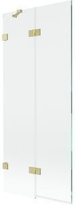 Mexen Lunar, paravan de cadă cu 2 aripi, stânga, 80 x 150 cm, sticlă transparentă, auriu mat, 897-080-100-55-00-L