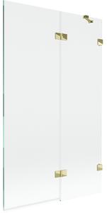 Mexen Lunar, paravan de baie cu 2 aripi dreapta 110 x 150 cm, sticlă transparentă, auriu strălucitor, 897-110-100-50-00-P