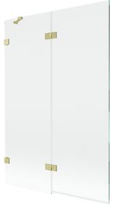 Mexen Lunar, paravan de cadă cu 2 aripi, stânga, 120 x 150 cm, sticlă transparentă, auriu mat, 897-120-100-55-00-L