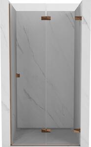 Mexen Lunar-F, ușă de duș pliabilă dreapta 75 cm, sticlă transparentă de 8 mm, profil auriu-roz, 836-075-000-60-00-P