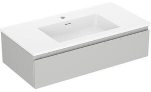 Mexen Orio, mobilier baie 90 cm cu lavoar Otis, 1 sertar, gri mat/alb mat, 91A10-09023-1-BF62-W18M01