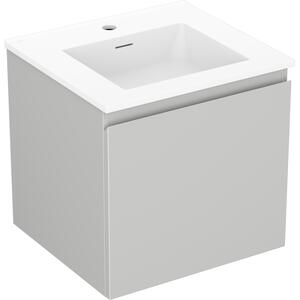 Mexen Orio, mobilier baie 50 cm cu lavoar Otis, 1 sertar, gri mat/alb mat, 91A10-05047-1-BF62-W18M01