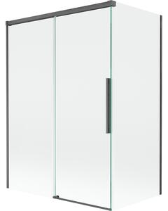 Mexen Rox, paravan de baie glisant cu 2 aripi 120 + 70 x 150 cm, sticlă transparentă de 8 mm, profil grafit periat, 8C9-120-070-66-00