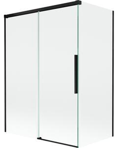 Mexen Rox, paravan de baie glisant cu 2 aripi 120 + 70 x 150 cm, sticlă transparentă de 8 mm, profil negru mat, 8C9-120-070-70-00