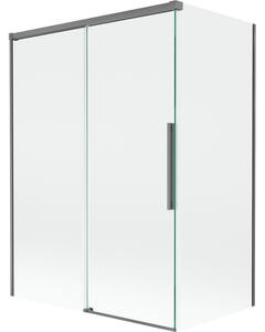 Mexen Rox, paravan de baie glisant cu 2 aripi 120 + 70 x 150 cm, sticlă transparentă de 8 mm, profil grafit, 8C9-120-070-95-00
