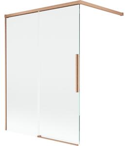 Mexen Rox, paravan de baie glisant cu 2 aripi 120 x 150 cm, sticlă transparentă de 8 mm, profil mat cupră, 8C9-120-003-65-00