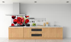 Panou sticlă decorativa bucătărie Trandafir roșu