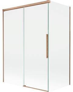 Mexen Rox, paravan de baie glisant cu 2 aripi 120 + 70 x 150 cm, sticlă transparentă de 8 mm, profil mat cupră, 8C9-120-070-65-00