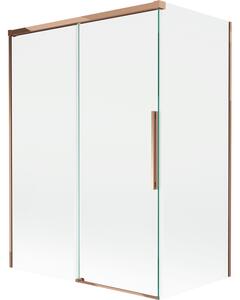 Mexen Rox, paravan de baie glisant cu 2 aripi 120 + 70 x 150 cm, sticlă transparentă de 8 mm, profil auriu-roz, 8C9-120-070-60-00