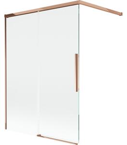 Mexen Rox, paravan de baie glisant cu 2 aripi 120 x 150 cm, sticlă transparentă de 8 mm, profil auriu-roz, 8C9-120-003-60-00