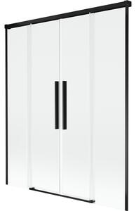 Mexen Rox, paravan de baie glisant cu 2 aripi 140 x 150 cm, sticlă transparentă de 8 mm, profil negru mat, 8C9-140-002-70-00