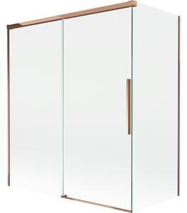 Mexen Rox, paravan de baie glisant cu 2 aripi 140 + 70 x 150 cm, sticlă transparentă de 8 mm, profil auriu-roz, 8C9-140-070-60-00