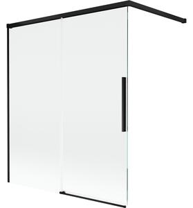 Mexen Rox, paravan de baie glisant cu 2 aripi 140 x 150 cm, sticlă transparentă de 8 mm, profil negru mat, 8C9-140-003-70-00