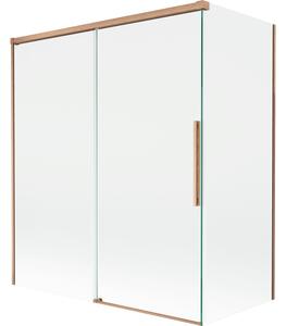 Mexen Rox, paravan de baie glisant cu 2 aripi 140 + 70 x 150 cm, sticlă transparentă de 8 mm, profil mat cupră, 8C9-140-070-65-00