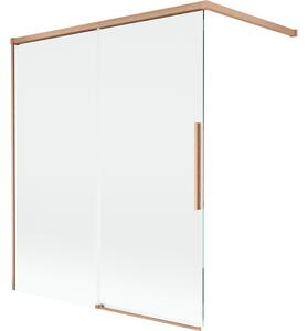 Mexen Rox, paravan de baie glisant cu 2 aripi 140 x 150 cm, sticlă transparentă de 8 mm, profil mat cupră, 8C9-140-003-65-00