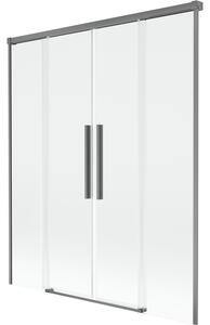 Mexen Rox, paravan de baie glisant cu 2 aripi 150 x 150 cm, sticlă transparentă de 8 mm, profil grafit, 8C9-150-002-95-00