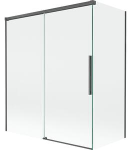 Mexen Rox, paravan de baie glisant cu 2 aripi 140 + 70 x 150 cm, sticlă transparentă de 8 mm, profil grafit periat, 8C9-140-070-66-00