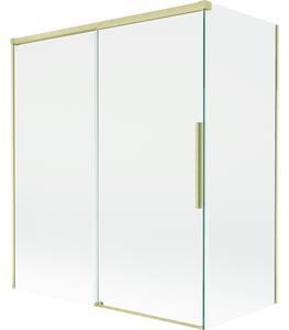 Mexen Rox, paravan de baie glisant cu 2 aripi 140 + 70 x 150 cm, sticlă transparentă de 8 mm, profil auriu mat, 8C9-140-070-55-00