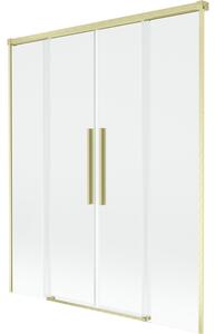Mexen Rox, paravan de baie glisant cu 2 aripi 150 x 150 cm, sticlă transparentă de 8 mm, profil auriu mat, 8C9-150-002-55-00
