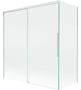 Mexen Rox, paravan de baie glisant cu 2 aripi 150 + 70 x 150 cm, sticlă transparentă de 8 mm, profil alb, 8C9-150-070-20-00