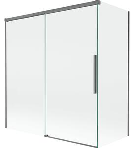 Mexen Rox, paravan de baie glisant cu 2 aripi 150 + 70 x 150 cm, sticlă transparentă de 8 mm, profil grafit, 8C9-150-070-95-00