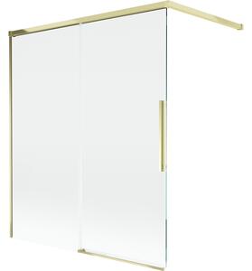 Mexen Rox, paravan de baie glisant cu 2 aripi 140 x 150 cm, sticlă transparentă de 8 mm, profil auriu lucios, 8C9-140-003-50-00