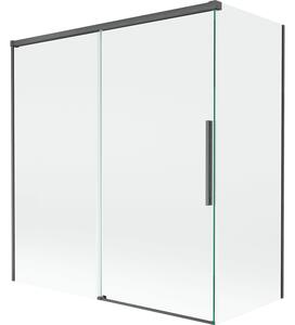 Mexen Rox, paravan de baie glisant cu 2 aripi 150 + 70 x 150 cm, sticlă transparentă de 8 mm, profil grafit periat, 8C9-150-070-66-00