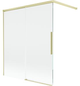 Mexen Rox, paravan de baie glisant cu 2 aripi 140 x 150 cm, sticlă transparentă de 8 mm, profil auriu mat, 8C9-140-003-55-00