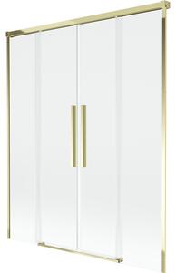 Mexen Rox, paravan de baie glisant cu 2 aripi 140 x 150 cm, sticlă transparentă de 8 mm, profil auriu lucios, 8C9-140-002-50-00