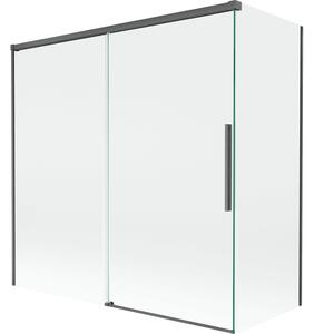 Mexen Rox, paravan de baie glisant cu 2 aripi 160 + 75 x 150 cm, sticlă transparentă de 8 mm, profil grafit periat, 8C9-160-075-66-00
