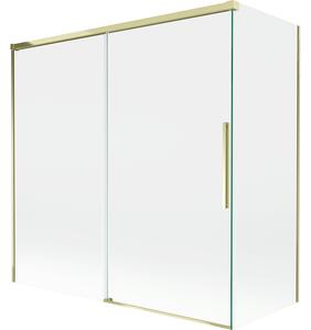 Mexen Rox, paravan de baie glisant cu 2 aripi 160 + 70 x 150 cm, sticlă transparentă de 8 mm, profil auriu lucios, 8C9-160-070-50-00