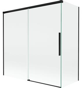 Mexen Rox, paravan de baie glisant cu 2 aripi 160 + 75 x 150 cm, sticlă transparentă de 8 mm, profil negru mat, 8C9-160-075-70-00