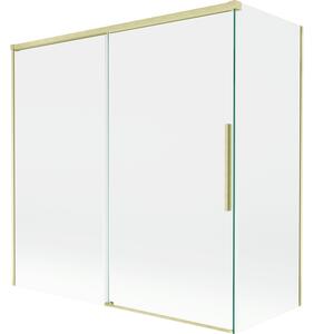 Mexen Rox, paravan de baie glisant cu 2 aripi 160 + 75 x 150 cm, sticlă transparentă de 8 mm, profil auriu mat, 8C9-160-075-55-00