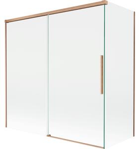 Mexen Rox, paravan de baie glisant cu 2 aripi 160 + 80 x 150 cm, sticlă transparentă de 8 mm, profil mat cupră, 8C9-160-080-65-00