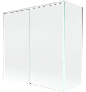Mexen Rox, paravan de baie glisant cu 2 aripi 160 + 75 x 150 cm, sticlă transparentă de 8 mm, profil alb, 8C9-160-075-20-00