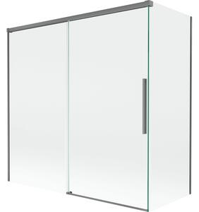 Mexen Rox, paravan de baie glisant cu 2 aripi 160 + 70 x 150 cm, sticlă transparentă de 8 mm, profil grafit, 8C9-160-070-95-00