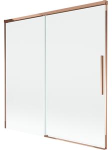 Mexen Rox, paravan de baie glisant cu 2 aripi 160 x 150 cm, sticlă transparentă de 8 mm, profil auriu-roz, 8C9-160-001-60-00