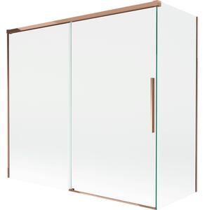 Mexen Rox, paravan de baie glisant cu 2 aripi 170 + 80 x 150 cm, sticlă transparentă de 8 mm, profil auriu-roz, 8C9-170-080-60-00