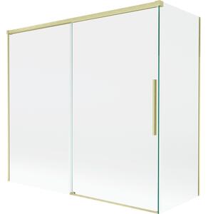 Mexen Rox, paravan de baie glisant cu 2 aripi 170 + 70 x 150 cm, sticlă transparentă de 8 mm, profil auriu mat, 8C9-170-070-55-00